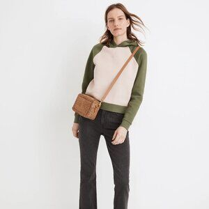 Madewell Betterterry Hoodie Sweatshirt Colorblock Pastel Pink Green Sporty Small